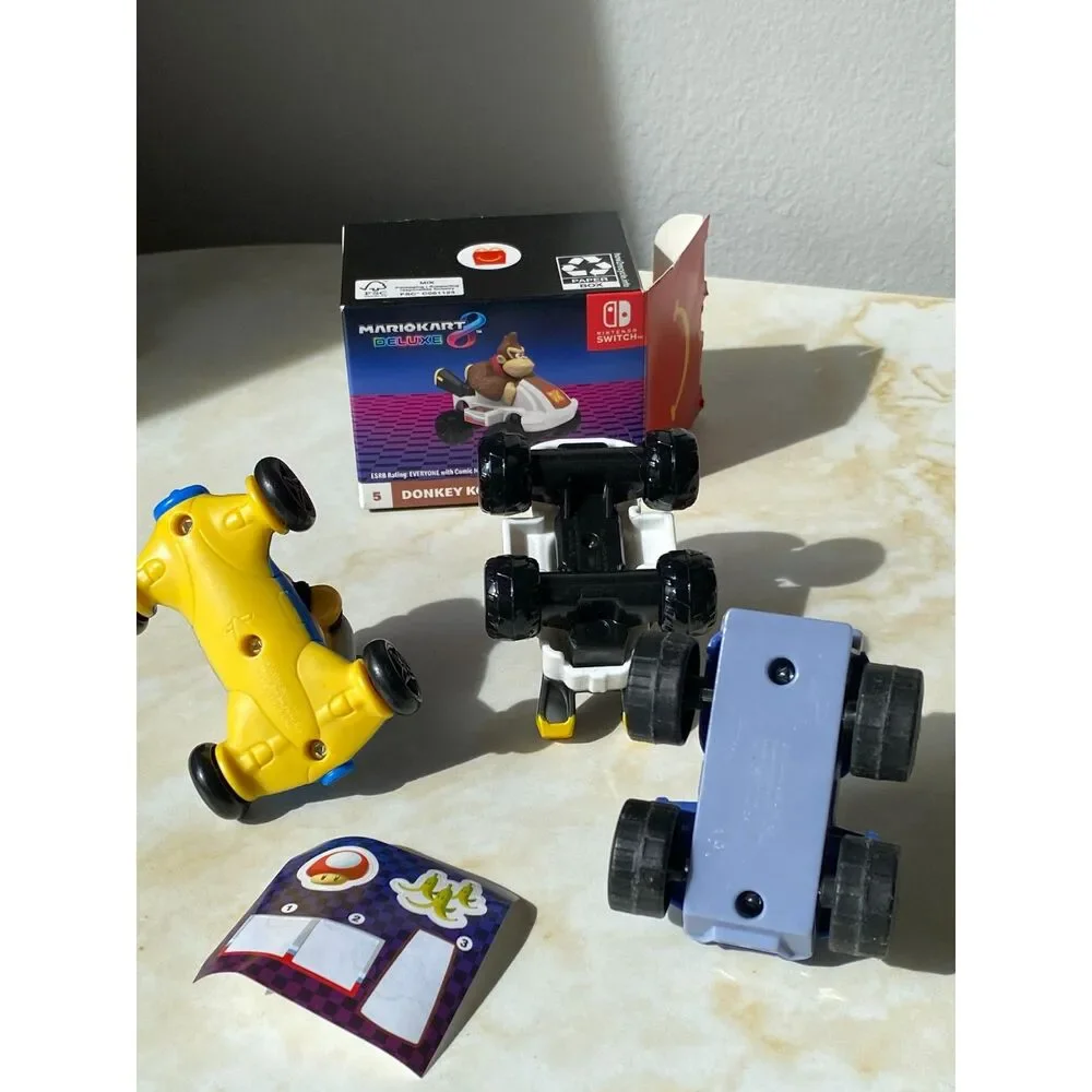 Mario Kart Deluxe 2024 McDonald’s Happy Meal Lot of 3 Cars